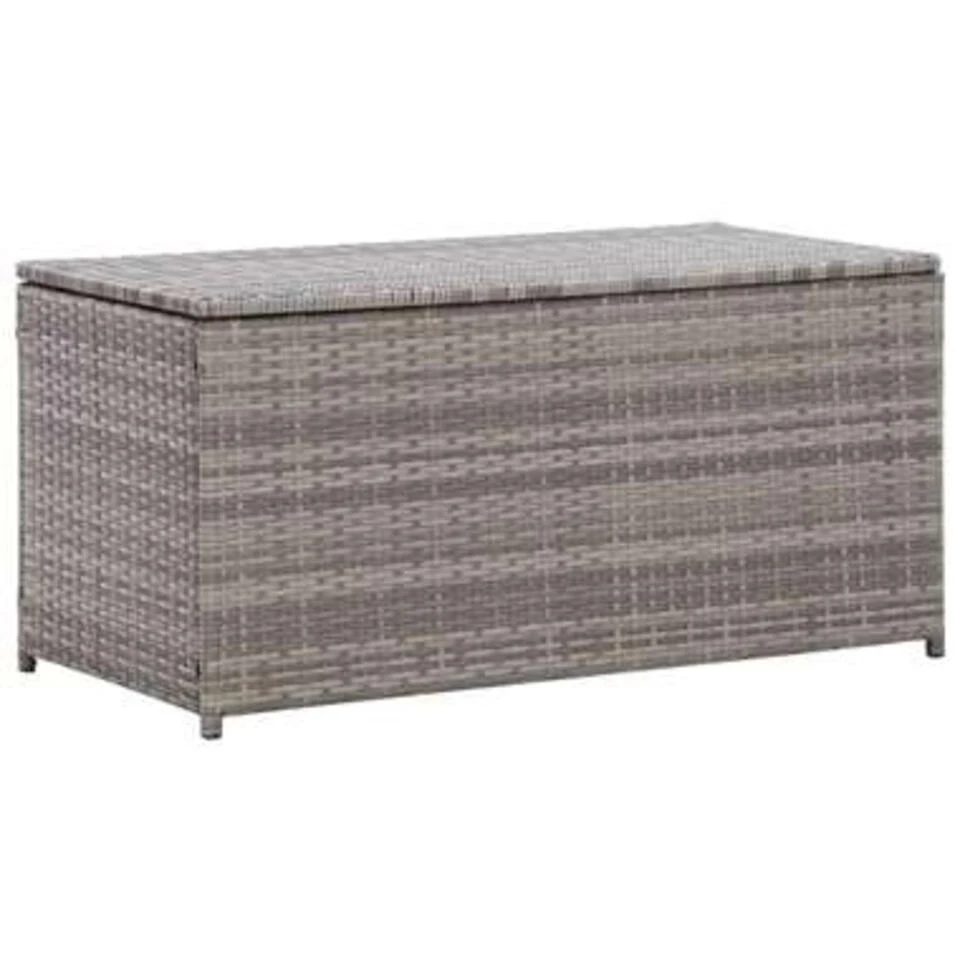 VidaXL Tuinbox 100x50x50 Cm Poly Rattan Grijs 3 VidaXL Tuinbox 100x50x50 Cm Poly Rattan Grijs