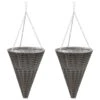 VidaXL Bloemenmanden Hangend 2 St Poly Rattan Grijs -VIDAXL || Prosperplast || Decoris Winkel 1000011496
