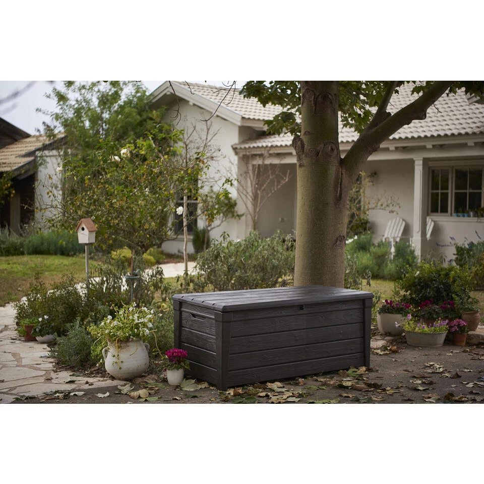 Keter Brightwood Opbergbox - 455L - 145x69,7x60,3 Cm - Grafiet 5 Keter Brightwood Opbergbox - 455L - 145x69,7x60,3 Cm - Grafiet - Afbeelding 3