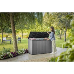 Keter Darwin Opbergbox - 670L - 142,5x65,5x89,52cm - Grijs -VIDAXL || Prosperplast || Decoris Winkel 1000069998 0103