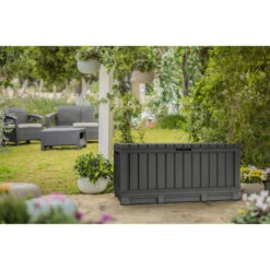 Keter Kentwood Opbergbox - 128x53.6x59 Cm - 350 L - Grafiet -VIDAXL || Prosperplast || Decoris Winkel 1338980648 0102