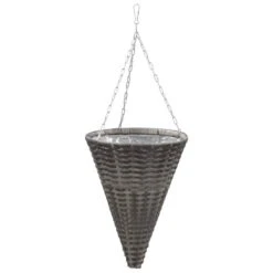 VidaXL Bloemenmanden Hangend 2 St Poly Rattan Grijs -VIDAXL || Prosperplast || Decoris Winkel 6a000db174df4a25a44535c36e60f364